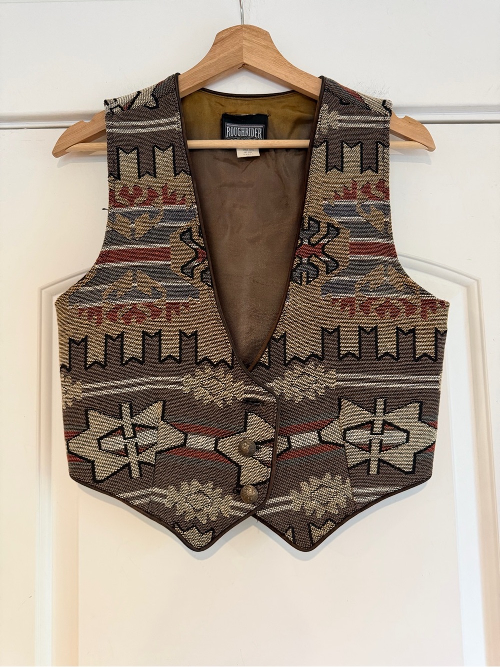 Vintage Rough Rider Western Tapestry Vest - S